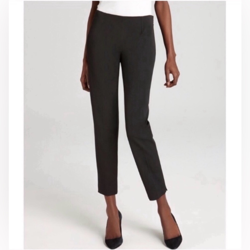 THEORY Belisa Basis Ankle Crop Stretch Side Zip Flat Front Back Pant Size 6